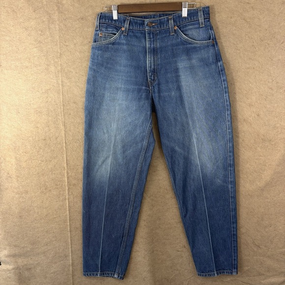 VINTAGE Levis 550 Orange Tab Jeans Mens 33x30 Relaxed Med Wash - SIZE NOTE - Picture 1 of 10